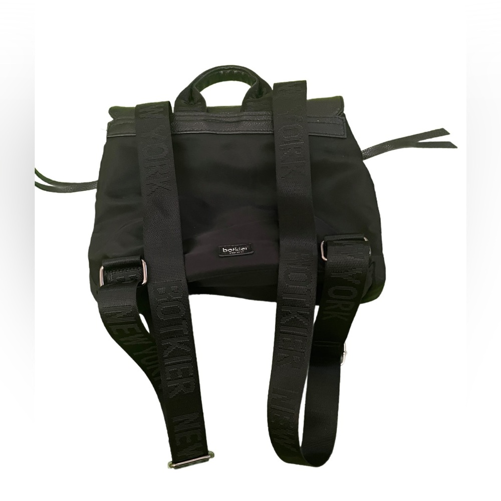 EUC Botkier Blk Faux Leather and Canvas Backpack great commuter bag Nylon straps - Picture 3 of 6